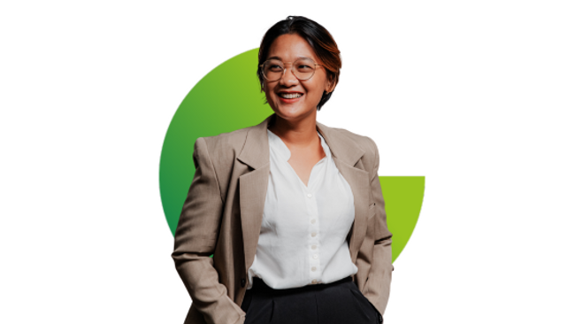 Professional Woman in suit jacket smiling