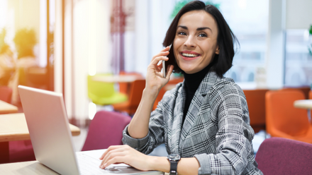 professional woman on phone