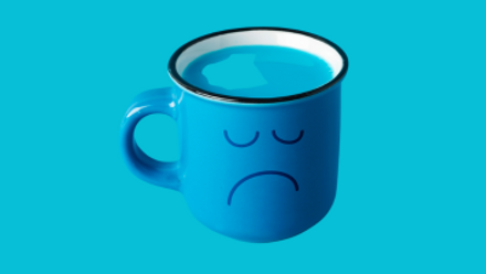 Sad blue cup