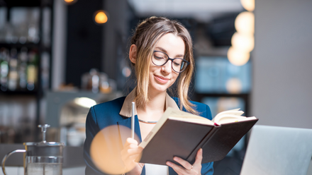 Woman reading a book